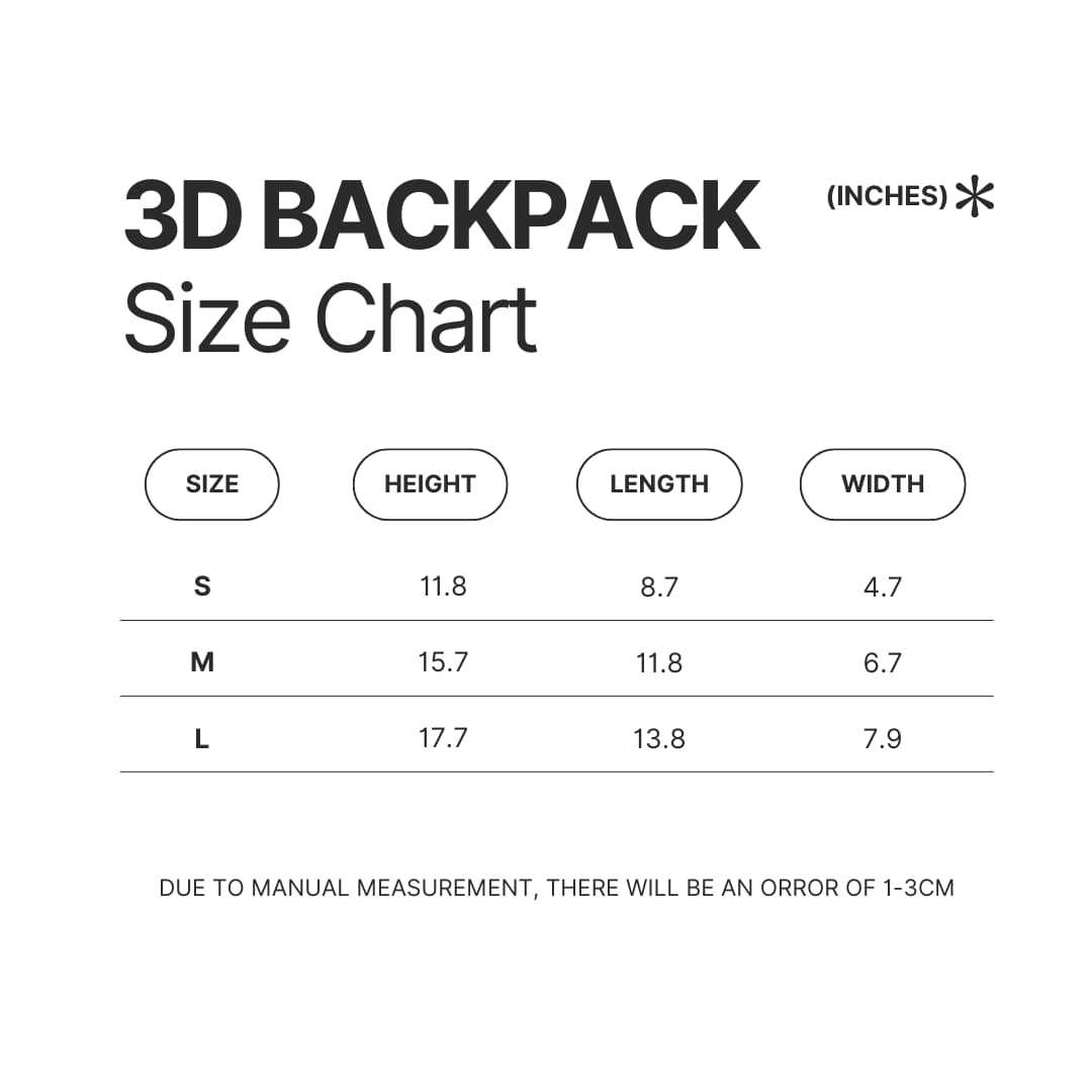 3D Backpack Size Chart - Police Gifts UK