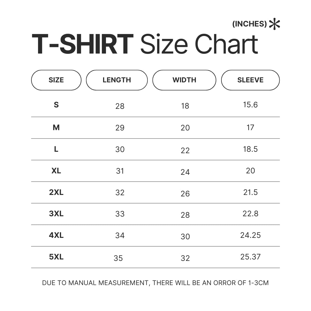 T shirt Size Chart - Police Gifts UK