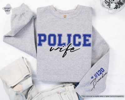 Police Wife Badge Number Name Custom Hoodie