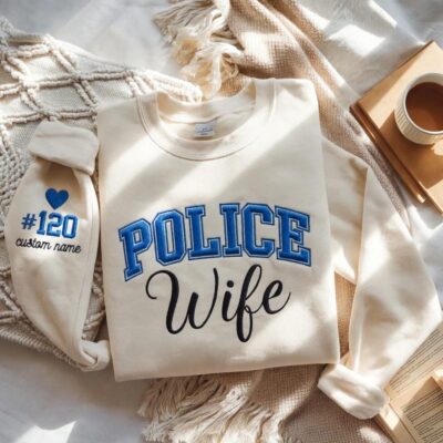Police Wife Officer Mom Embroidered Sweatshirt