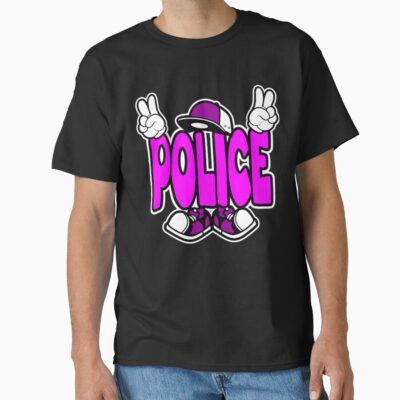 Police Professions Bold Retro Character T-shirt
