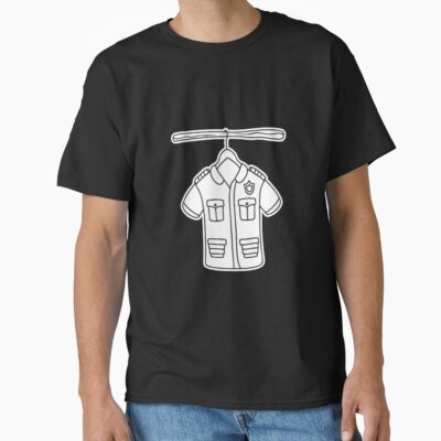 Full Police Uniform On Wooden Hanger T-shirt