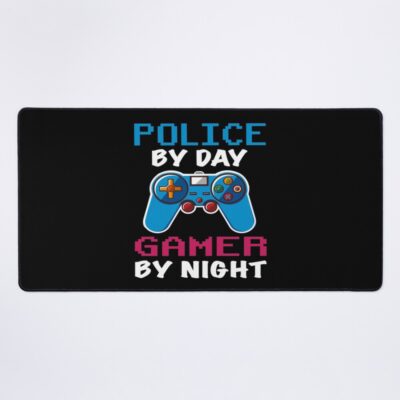 Police By Day Gamer By Night Mouse Pad