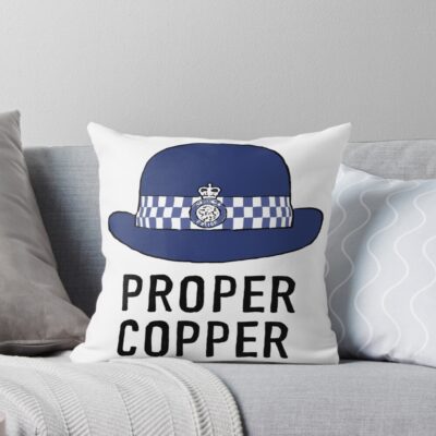 Proper Copper Uk Female Police Cap Throw Pillow