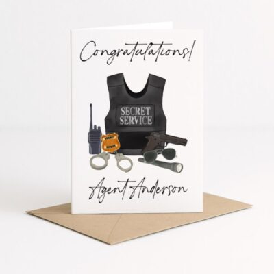 Police Graduation Thin Blue Line Vest Custom Greeting Card