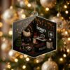 Police Christmas Bear Cop Room Diorama Custom Ornament