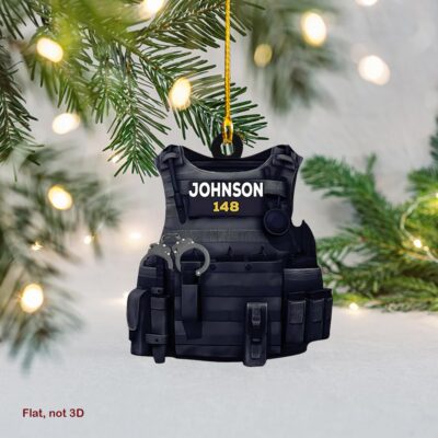 Police Graduation Tactical Vest Number Custom Ornament