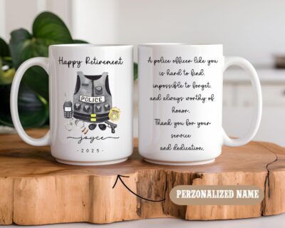 Police Retirement Retired Officer 2025 Custom Mug