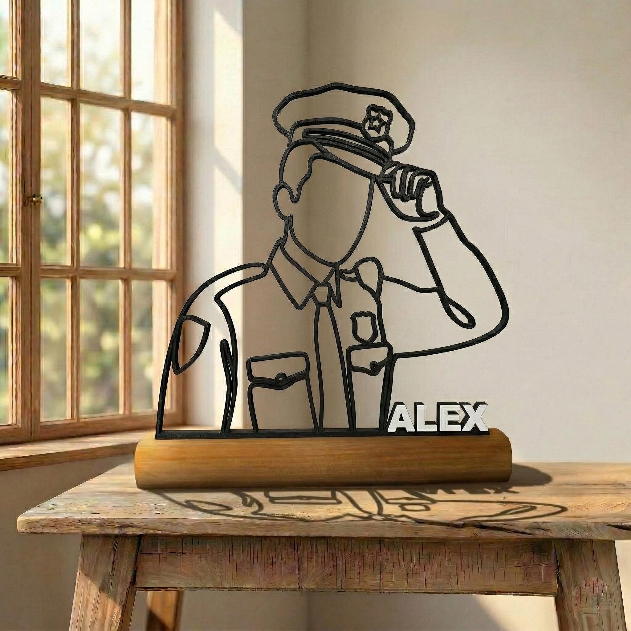 Police Retirement 3D Printed Officer Custom Sculpture