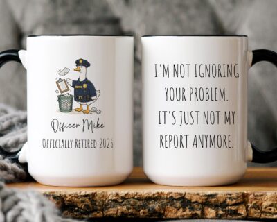 Police Retirement Funny Officially Retired Custom Accent Mug