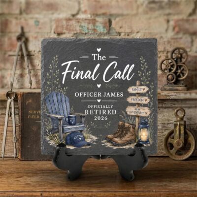 Police Retirement Final Call Service Years Custom Garden Stone